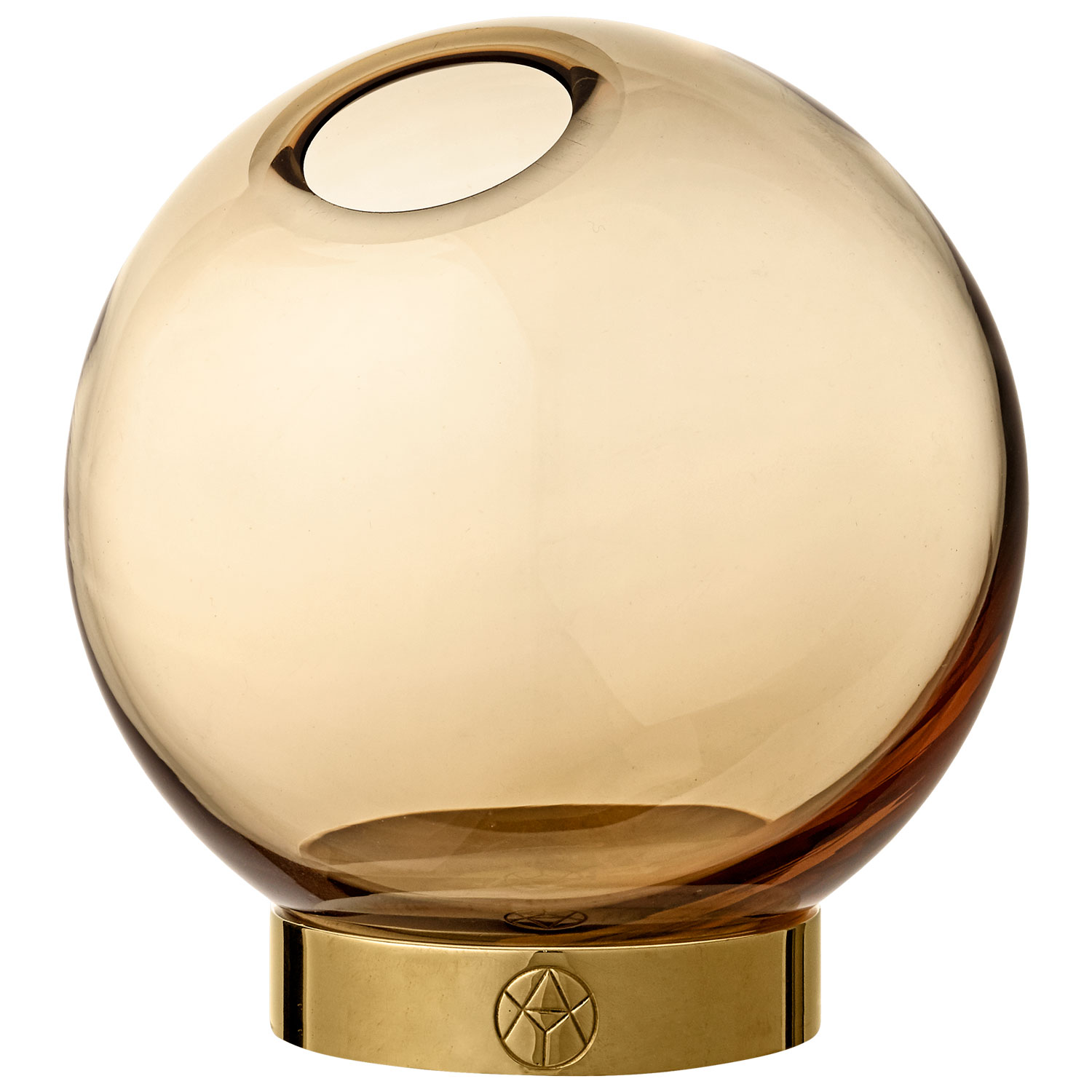 Globe Vase Ø10 cm, Amber/Brass - AYTM @ RoyalDesign