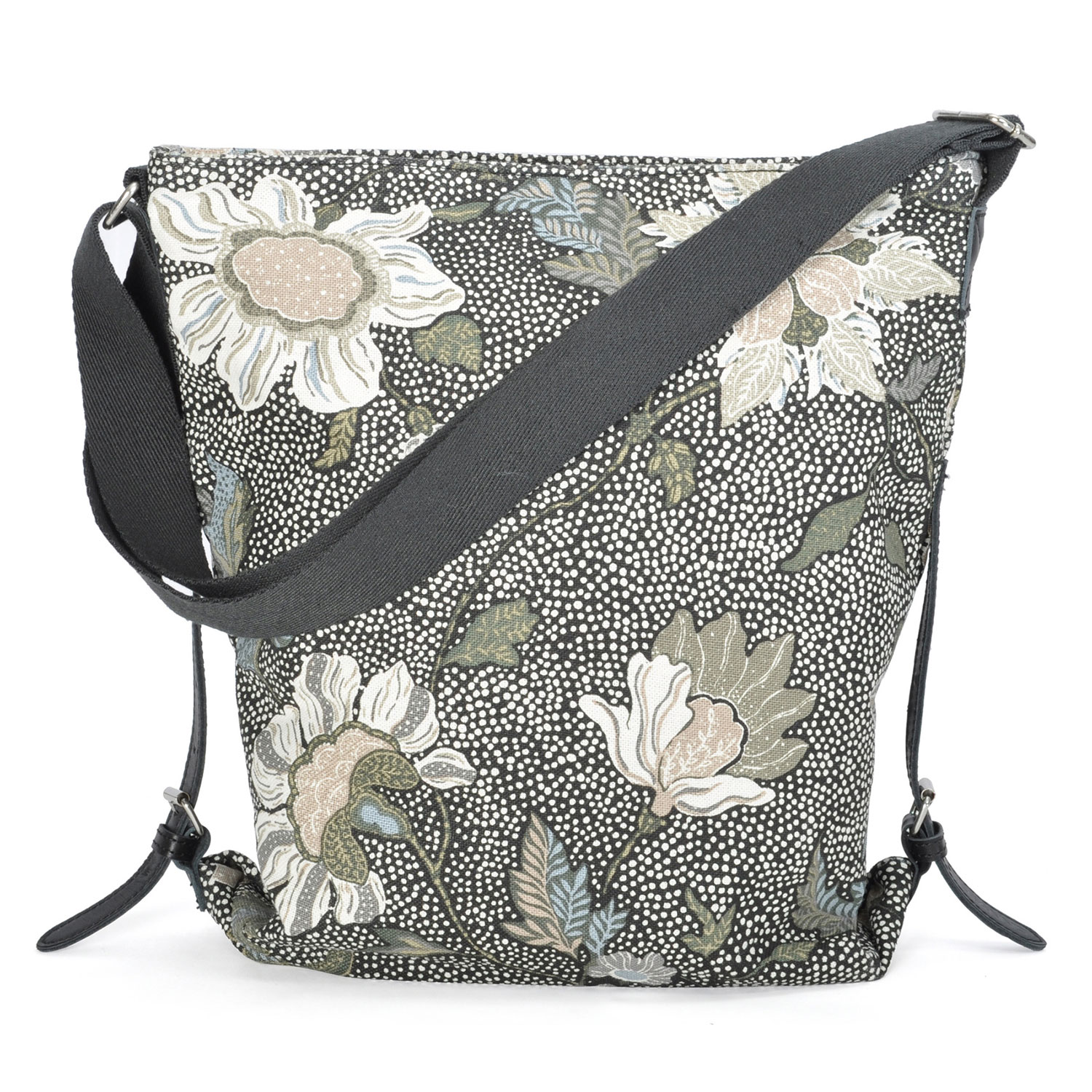 formal Pinpoint Cemetery Flower Linen Shoulder Bag, Black - Ceannis @ RoyalDesign