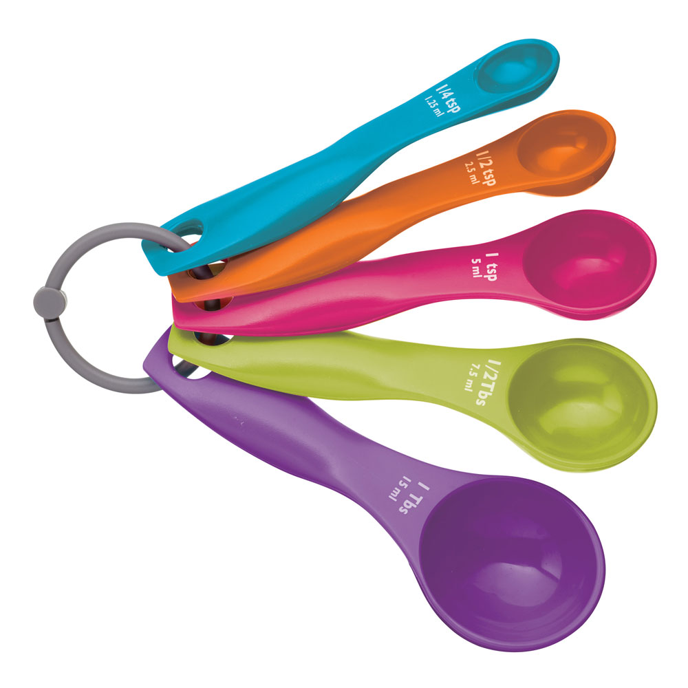5 Pcs Colorful Plastic Measuring Spoons Set Kitchen Utensil Cooking Baking Tool 