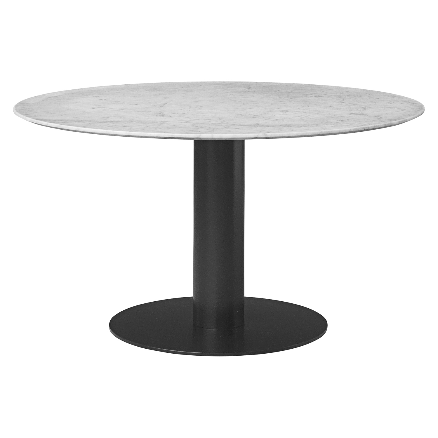 Husk Palads Selv tak 2.0 Dining Table Bianco Carrara/Black Ø130 cm - Gubi @ RoyalDesign.dk